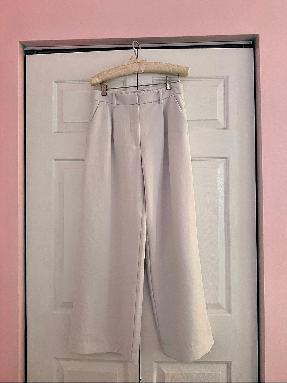 Abercrombie & Fitch A&F Sloane High Waist Tailored Wide Leg Pant White | Size  2